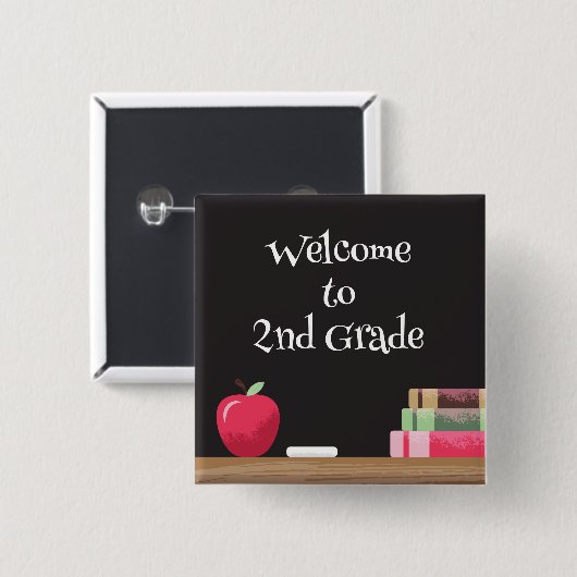 schoolbord | Appel | Boeken Button (Voorkant /achterkant)