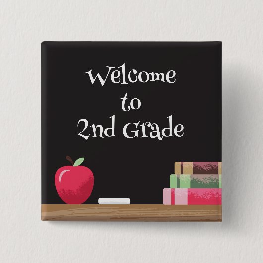 schoolbord | Appel | Boeken Button (Voorkant)