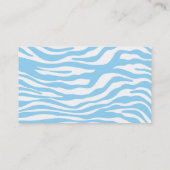  schoolbord; Baby Blue Zebra Animal Print Visitekaartje (Achterkant)