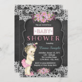  schoolbord baby meisje douche kaart (Voorkant / Achterkant)