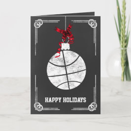 schoolbord basketbalspeler kerstkaarten feestdagen kaart