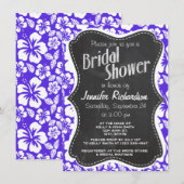  schoolbord; blauw violet tropische hibiscus kaart (Voorkant / Achterkant)