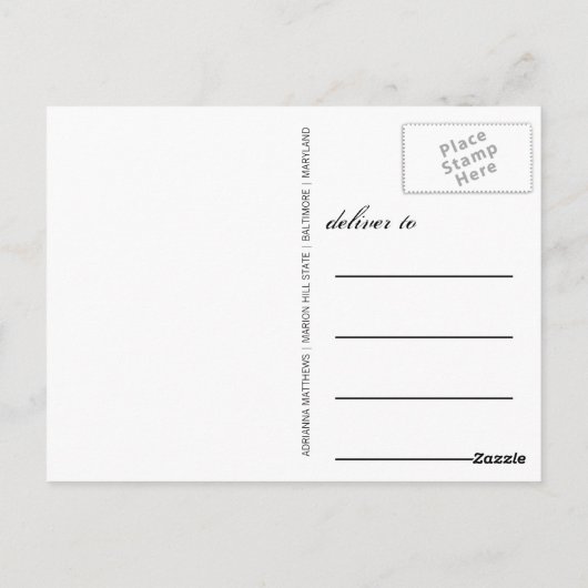 schoolbord bruiloft Dank u typografie Briefkaart (Achterkant)