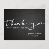 schoolbord bruiloft Dank u typografie Briefkaart (Voorkant)