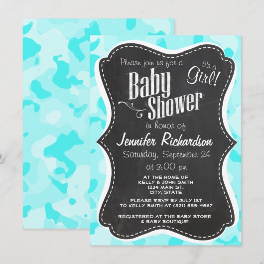  schoolbord; Celeste Camo; Camouflage Kaart (Voorkant / Achterkant)