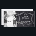 schoolbord Foto Kerst Kaart<br><div class="desc">Deze fotovakantiekaart heeft een leuk shabby krijtbordontwerp. Met eenvoudige sjabloon kunt u uw eigen foto uploaden.</div>