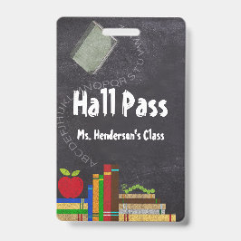 Schoolbord Hall Pass voor Leraren Badge