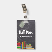 Schoolbord Hall Pass voor Leraren Badge (Achterkant met clip)