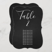 Schoolbord huwelijks tafelnummer + gast namen kaar (Voorkant / Achterkant)