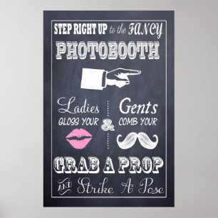 Schoolbord Huwelijksbord Fancy Photobooth 50x75cm Poster