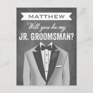 schoolbord junior groomsman bruidegom kaart