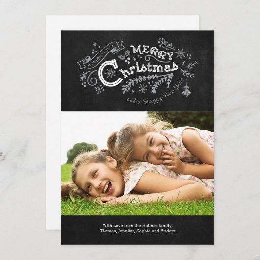  schoolbord kerstbord feestdagenkaart (Voorkant / Achterkant)