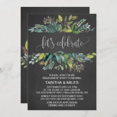 Schoolbord Loofwerk Laten we het verlovingsfeest v Kaart (Voorkant / Achterkant)