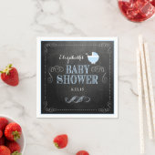  schoolbord look blauw rijtuig Baby shower Servetten (Insitu)