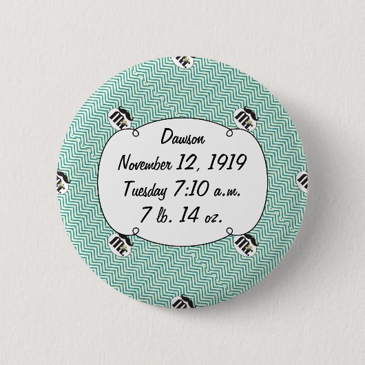 Schoolbord meneer geel en groen ronde button 5,7 cm (Voorkant)
