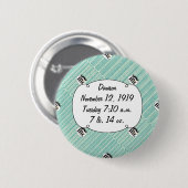 Schoolbord meneer geel en groen ronde button 5,7 cm (Voorkant /achterkant)