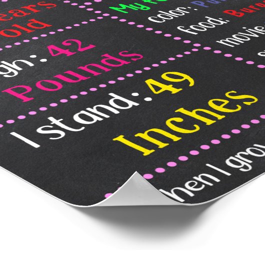 Schoolbord met tekst 'Eerste schooldag' en eigen f Poster (Hoek)