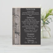 Schoolbord op Hout, Hart & Dank Je - Crème Menu (Staand voorkant)