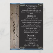Schoolbord op Hout, Initiaal & Dank Je - Blauw Menu (Voorkant)