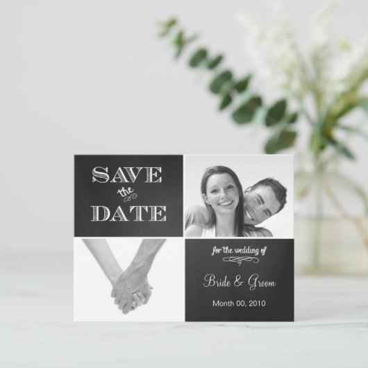  schoolbord Save the Date Foto Briefkaarten (Staand voorkant)