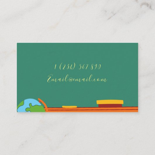 schoolbord schoolbord thuisdocent lerarenopleiding visitekaartje (Achterkant)