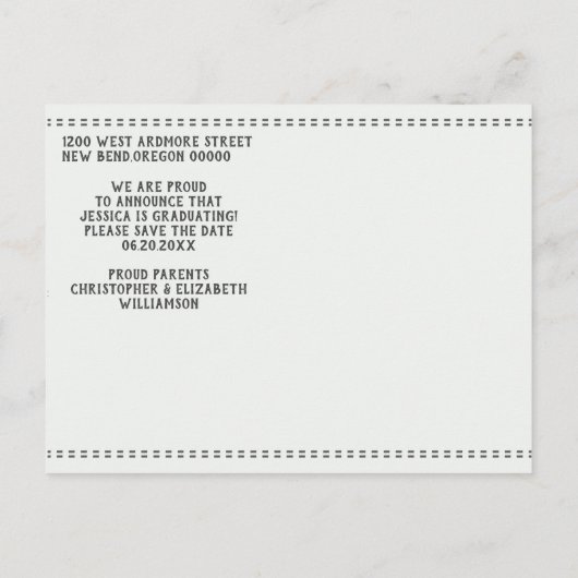  schoolbord Sla de datum op Afstuderen Foto Aankondigingskaart (Achterkant)