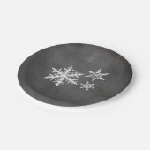 schoolbord-sneeuwvlokken | vrolijk kerstfeest papieren bordje (Gekanteld)