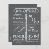  schoolbord stijl pensionering Sla de datum op Aankondigingskaart (Voorkant / Achterkant)