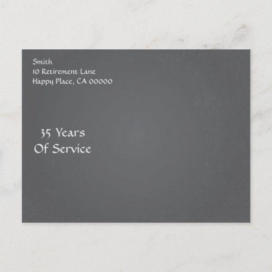 schoolbord stijl pensionering Sla de datum op Aankondigingskaart (Achterkant)