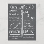 schoolbord stijl pensionering Sla de datum op Aankondigingskaart (Voorkant)