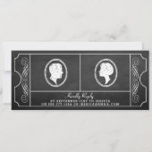 schoolbord ticket bruiloft repetitie diner kaart (Achterkant)