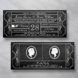 schoolbord ticket bruiloft repetitie diner kaart<br><div class="desc">Deze Chalkboard ticket bruiloft repetitie dineruitnodigingen zijn ideaal voor elk paar het plannen van een antiek thema huwelijksfeest. De krijtbord uitziende achtergrond gecombineerd met het witte krijt ticket effect zal zeker uw gasten verbazen en hen helpen in de feeststemming te komen. Het ontwerp is eenvoudig en zeer chique en de...</div>