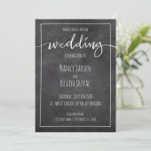  schoolbord typografie bruiloft uitnodigingen (Staand voorkant)