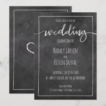  schoolbord typografie bruiloft uitnodigingen