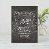  schoolbord verjaardagsuitnodiging. kaart (Staand voorkant)