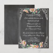 schoolbord, verlovingsfeest.VERLOVING Uitnodiging Briefkaart (Voorkant / Achterkant)