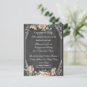 schoolbord, verlovingsfeest.VERLOVING Uitnodiging Briefkaart (Staand voorkant)