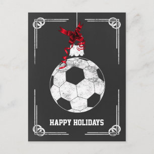 schoolbord voetbalspeler kerstkaarten feestdagenkaart