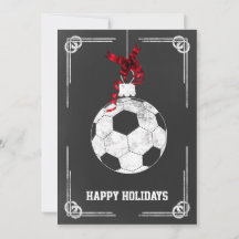 schoolbord voetbalspeler kerstkaarten