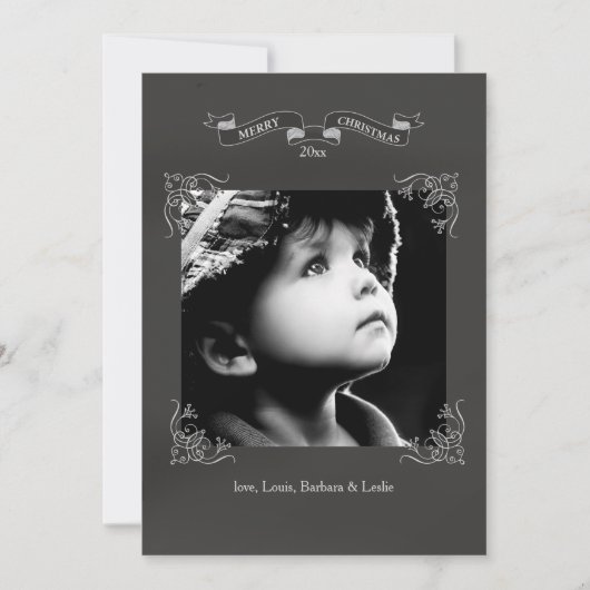 Schoolbordlijst Kerst Foto Kaart (Voorkant)