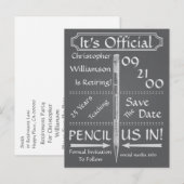  schoolbordpensionering Save the Date Party Aankondigingskaart (Voorkant / Achterkant)