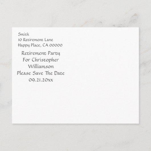 schoolbordpensionering Save the Date Party Aankondigingskaart (Achterkant)