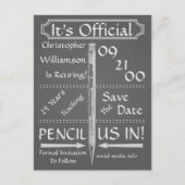 schoolbordpensionering Save the Date Party Aankondigingskaart (Voorkant)