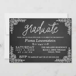 schoolbordscript | Floral | Open House Afstuderen Kaart