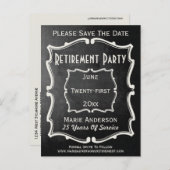 schoolbordstijl Sla de datum van pensionering op Aankondigingskaart (Voorkant / Achterkant)