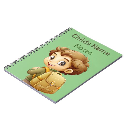 Schoolboy met rugzak Notes Notitieboek (Linkerzijde)