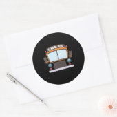 Schoolbuik bootst meisjes halloween bus ronde sticker (Envelop)