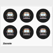 Schoolbuik bootst meisjes halloween bus ronde sticker (Vel)
