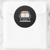 Schoolbuik bootst meisjes halloween bus ronde sticker (Tas)