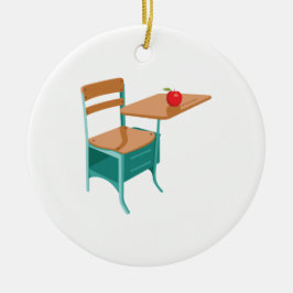 Schoolbureau en Apple Keramisch Ornament